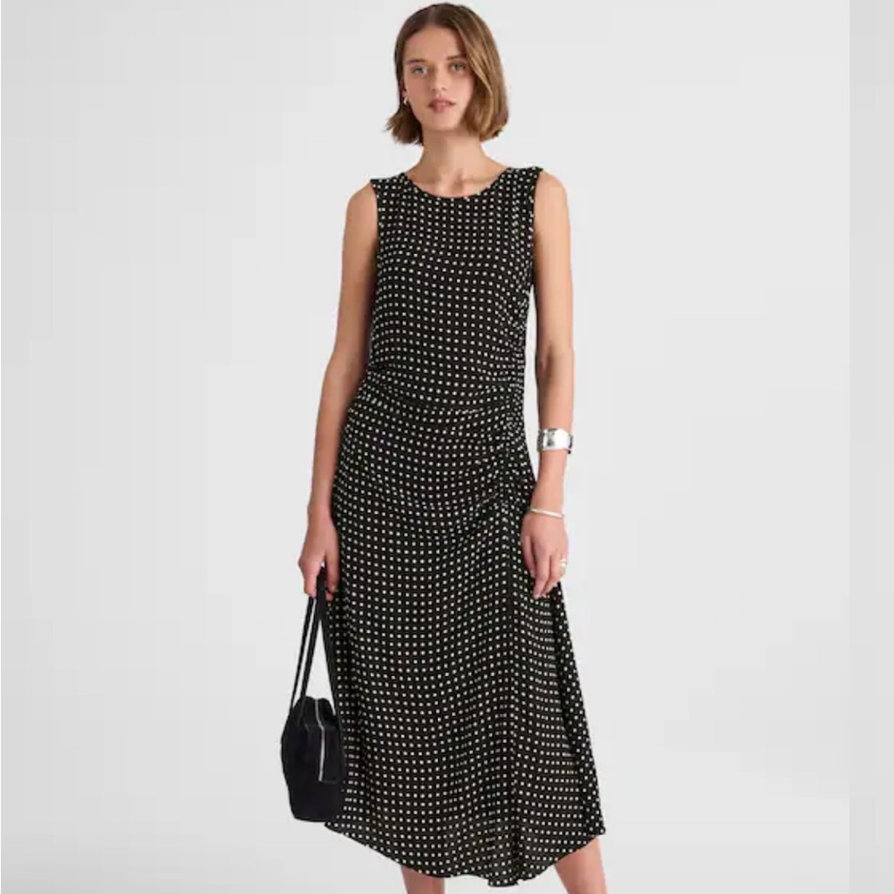 Madewell Black and White Polka Dot Midi Dress